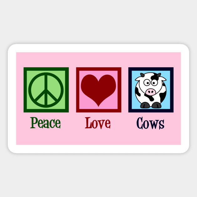 Peace Love Cows Sticker by epiclovedesigns